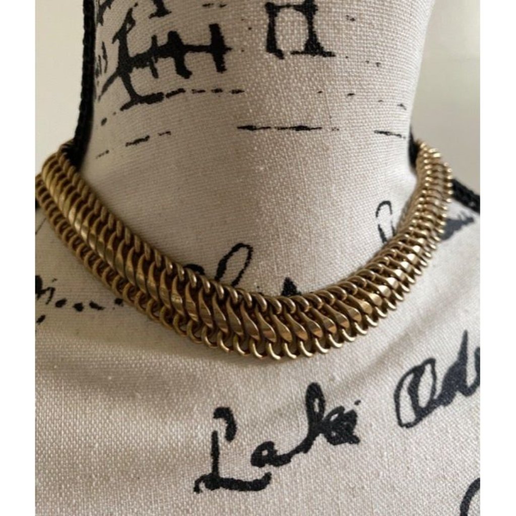 Vintage Link Choker  Authentic 50&acirc;s Classic Vogue Jewelry Gold Plate Necklace